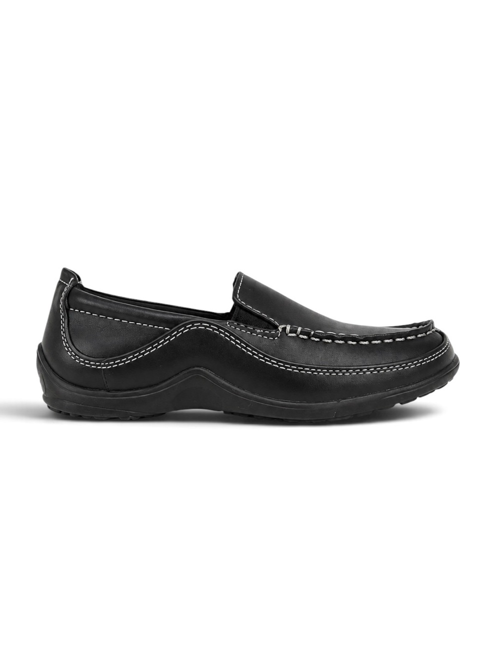 Cole Haan Boys Leather Slip On Loafers Black Moc Toe Size 13